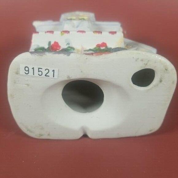 Christmas Village Vintage 5” Holiday Ceramic Florist, Porcelain Miniature - Picture 6 of 7